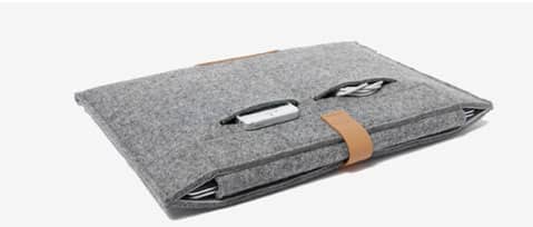 Sacoche – Pochette Protection Feutre de Laine Gris 11 Pouces