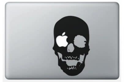 Stickers «Tete de Mort» pour Macbook 17 pouces