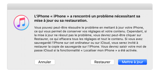maj ios par iTunes