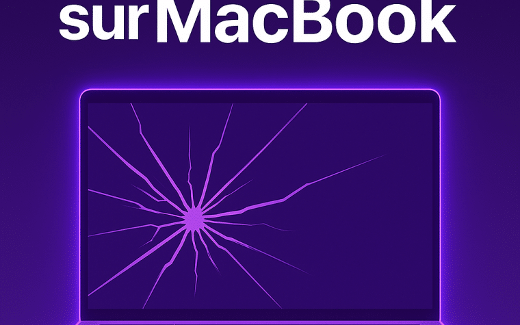 écran fissuré sur MacBook