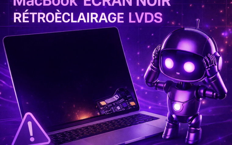 MacBook écran noir rétroéclairage LVDS
