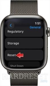 Reset depuis Apple Watch