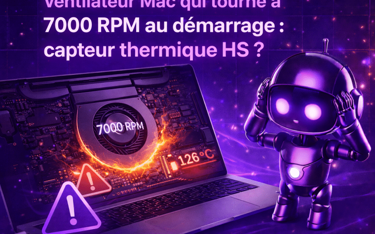 Ventilateur Mac qui tourne à 7000 RPM au démarrage