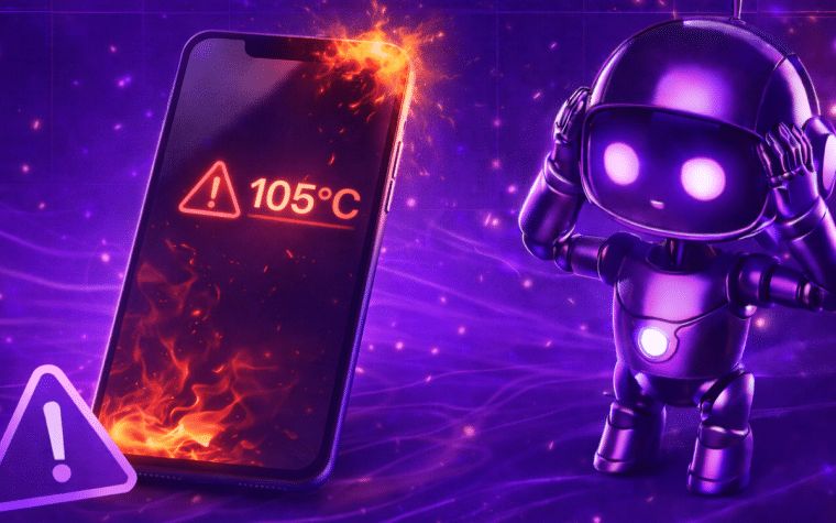 iPhone qui chauffe en haut à droite