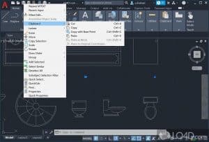 Interface d’AutoCAD en fonctionnement sur un Mac
