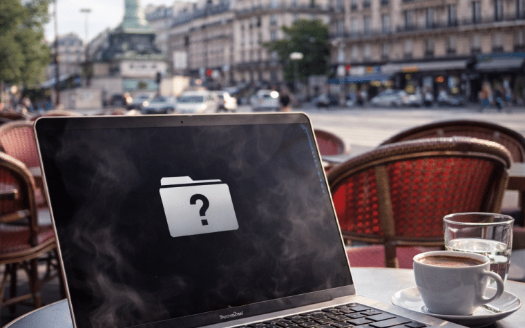 Mac qui affiche un dossier avec point d’interrogation après un arrêt brutal