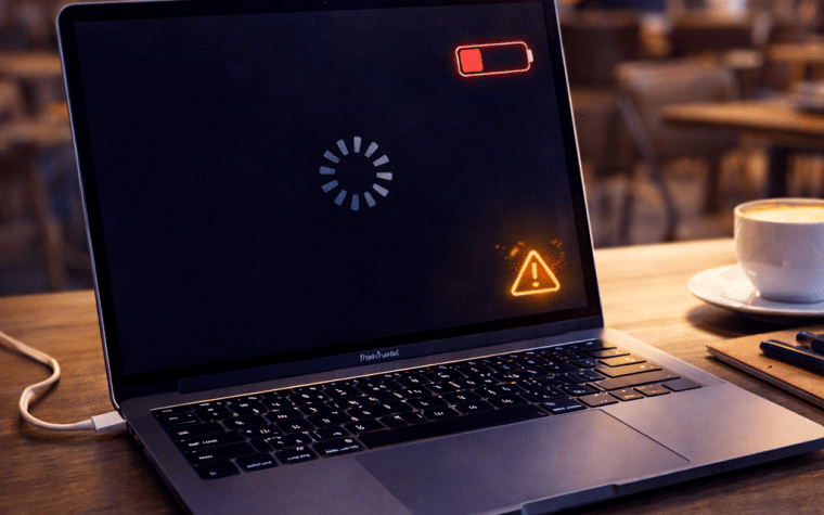 MacBook bloqué après mise à jour batterie faible