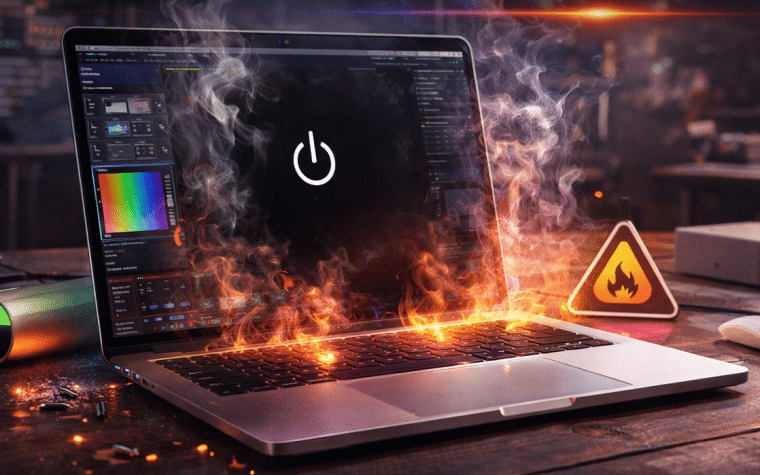 Mac qui s’éteint avec logiciel lourd