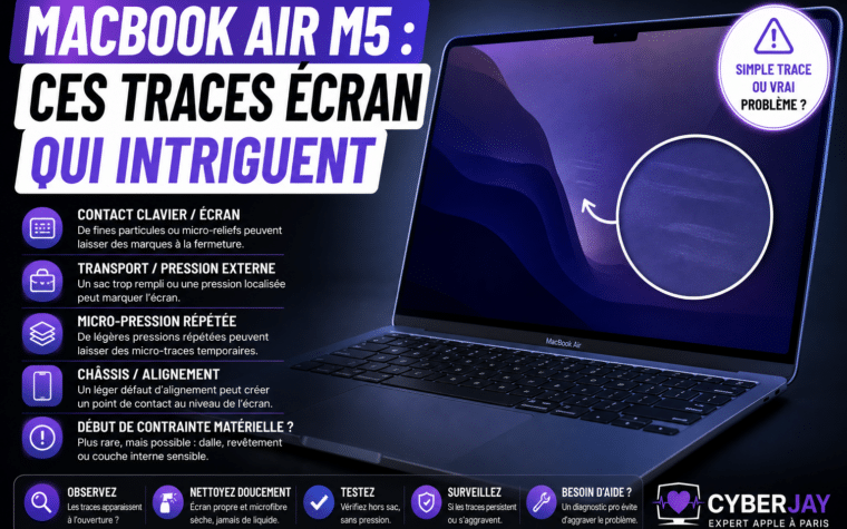 MacBook Air M5 écran marqué