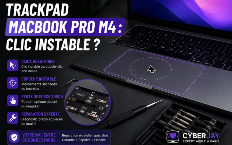 réparation trackpad MacBook Pro M4