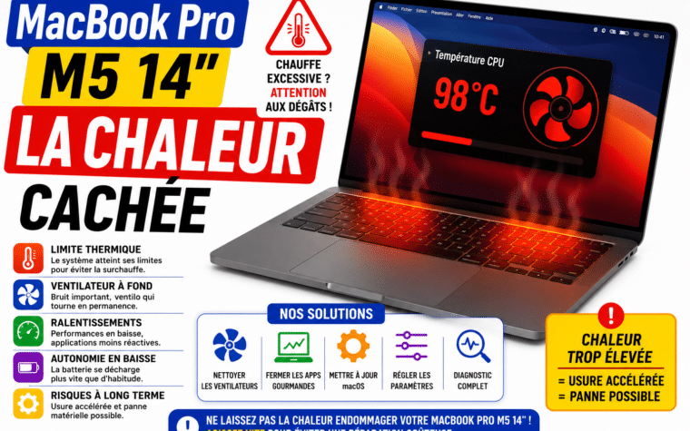 MacBook Pro M5 14 chauffe