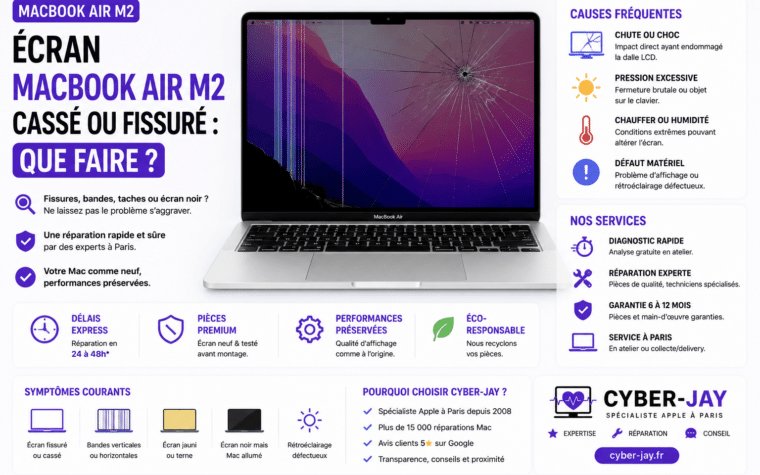 réparation écran MacBook Air M2