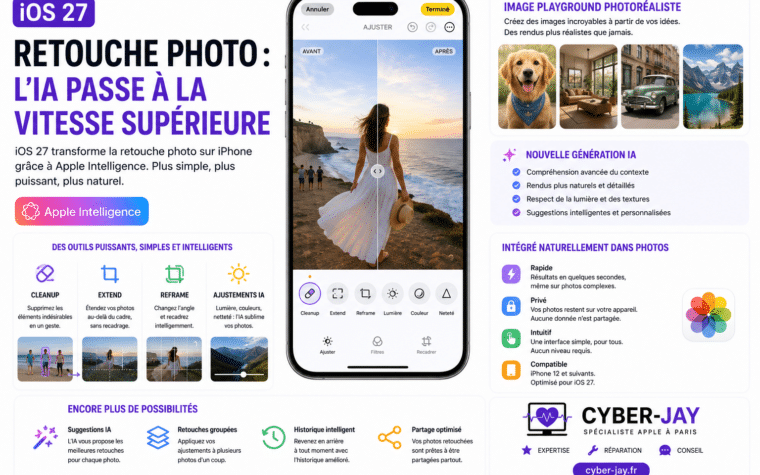 retouche photo iPhone Apple Intelligence iOS 27