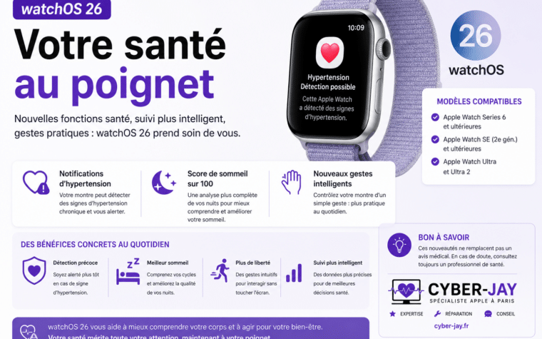 watchOS 26 santé Apple Watch