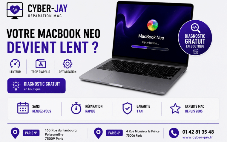 MacBook Neo ralentit RAM 8 Go que faire